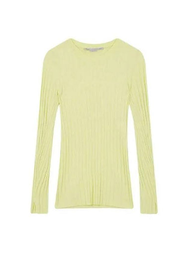 STELLA McCARTNEY Long Sleeve Ribbed Knit Yellow - STELLA MCCARTNEY - BALAAN 1