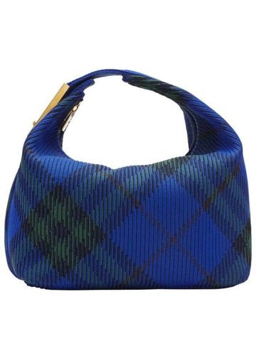 Peg Medium Check Pattern Duffel Bag Blue - BURBERRY - BALAAN 1