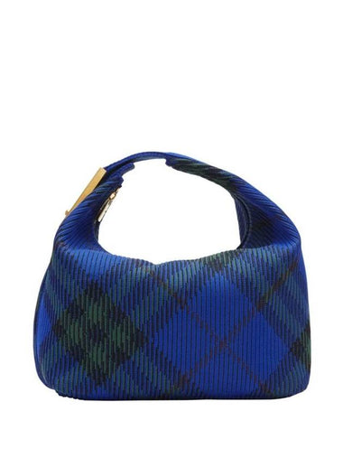 Peg Medium Check Pattern Duffel Bag Blue - BURBERRY - BALAAN 1