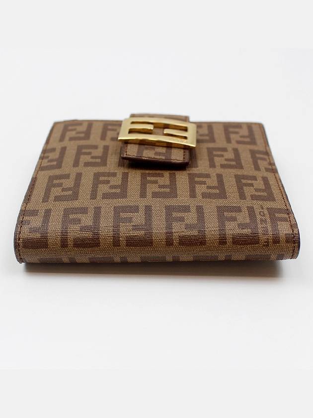 FF Logo PVC Juca Half Wallet Brown 8M0188 - FENDI - BALAAN 5