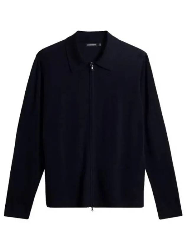 Men's Kaleb Zipper Merino Cardigan Navy - J.LINDEBERG - BALAAN 2