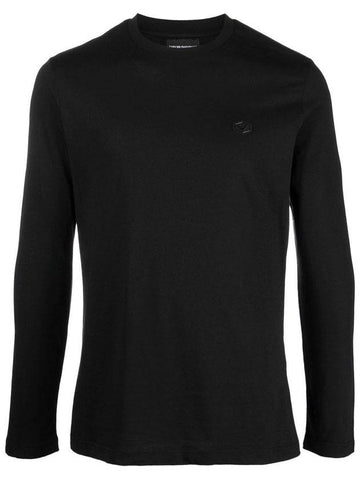 Logo Long Sleeve T-Shirt Black - EMPORIO ARMANI - BALAAN 1