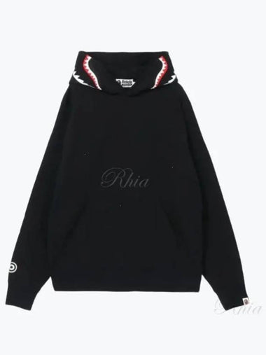 24 Shark Pullover Hoodie M 1K30114004 Black Hooded Sweatshirt - BAPE - BALAAN 1