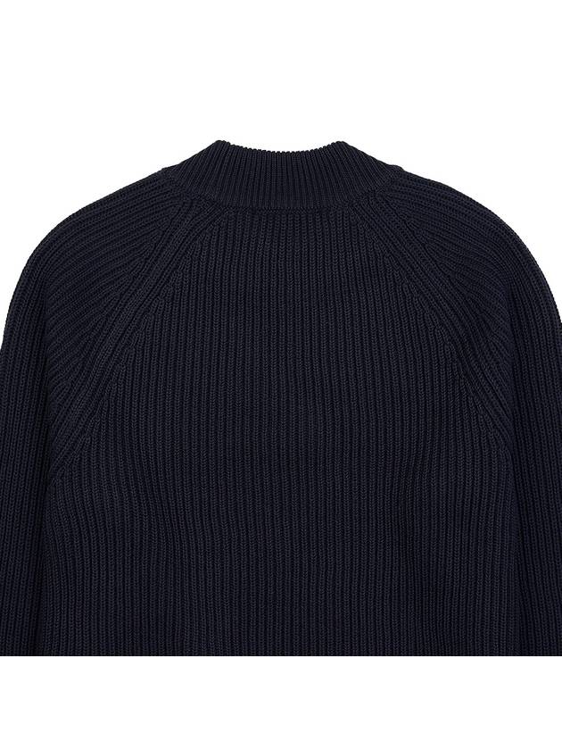 Logo Patch Wool Knit Top Night Blue - AMI - BALAAN 8