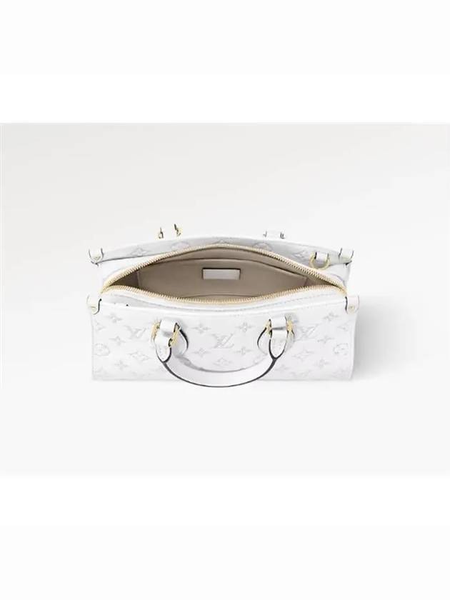 On The Go East West Monogram Embossed Calfskin Shoulder Bag White - LOUIS VUITTON - BALAAN 4