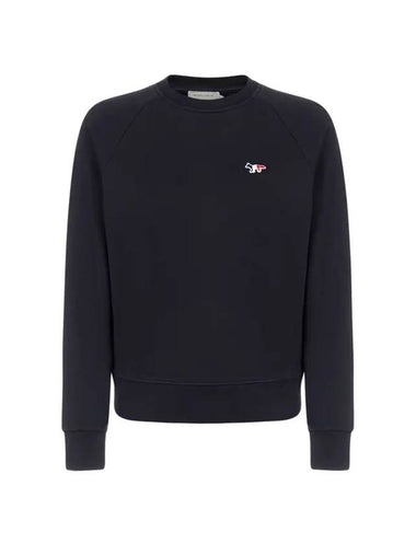 Tricolor Fox Patch Adjusted Sweatshirt Black - MAISON KITSUNE - BALAAN 1