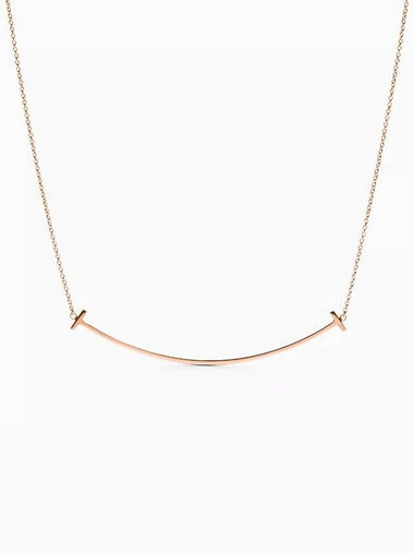 Tiffany T Smile Pendant Large Rose Gold Necklace Women - TIFFANY & CO. - BALAAN 1