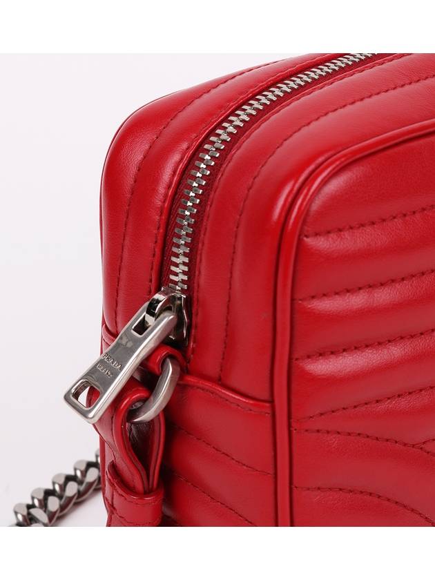 Red diagram silver mini chain bag 1BH038 - PRADA - BALAAN 5