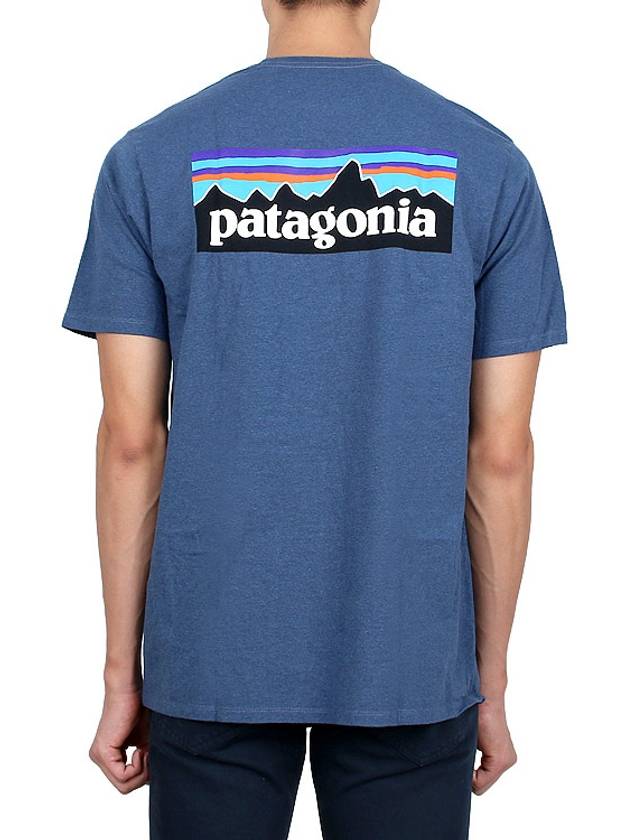 P 6 Logo Responsibili Short Sleeve T-Shirt Utility Blue - PATAGONIA - BALAAN 5