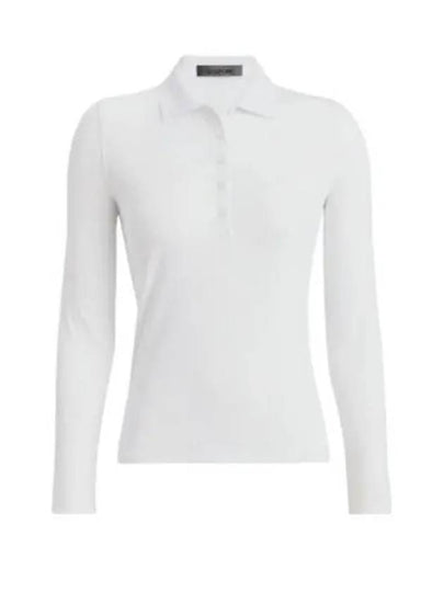 Ribbed Tech Nylon Long Sleeve Polo Shirt White - G/FORE - BALAAN 2