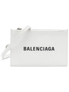 Cash Logo Strap Double Pouch Strap Card Wallet White - BALENCIAGA - BALAAN 3