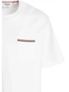 Cotton Oversized Pocket Short Sleeve T-Shirt White - THOM BROWNE - BALAAN 4