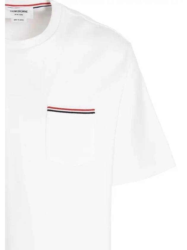 Cotton Oversized Pocket Short Sleeve T-Shirt White - THOM BROWNE - BALAAN 4