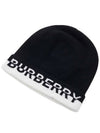 Cashmere Logo Beanie Black - BURBERRY - BALAAN 4