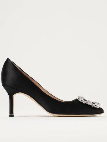 Manolo Blahnik Hangisi pumps in satin with broche - MANOLO BLAHNIK - BALAAN 1