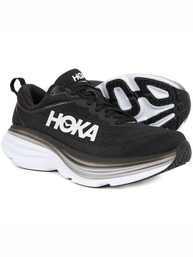 Women's Bondi 8 Wide Low Top Sneakers Black - HOKA ONE ONE - BALAAN 1