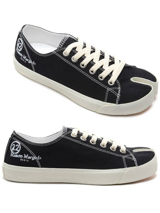 Tabi Canvas Low Top Sneakers Black - MAISON MARGIELA - BALAAN 2