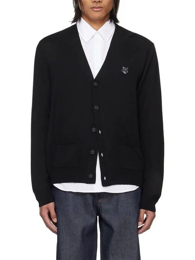 Bold Fox Head Patch Regular Cardigan Black - MAISON KITSUNE - BALAAN 3