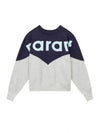 Houston Two-Tone Logo Cotton Sweatshirt Navy Grey - ISABEL MARANT - BALAAN 2