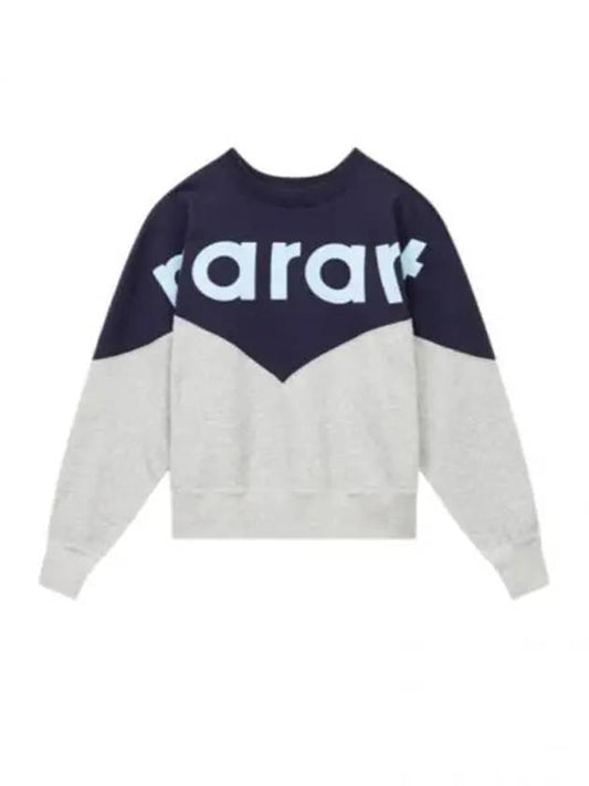 Houston Two-Tone Logo Cotton Sweatshirt Navy Grey - ISABEL MARANT - BALAAN 2