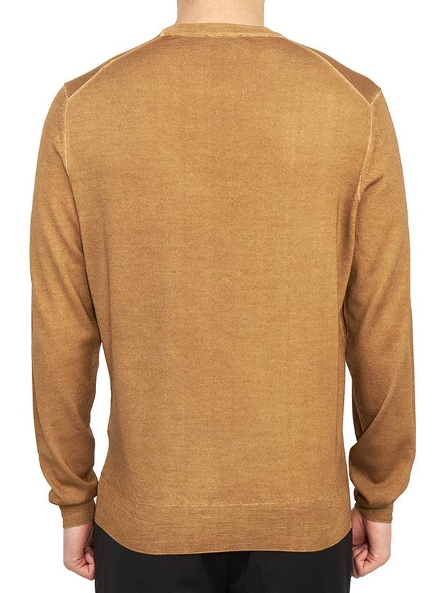 Men's Crew Neck Wool Knit Top Brown - DRUMOHR - BALAAN 5