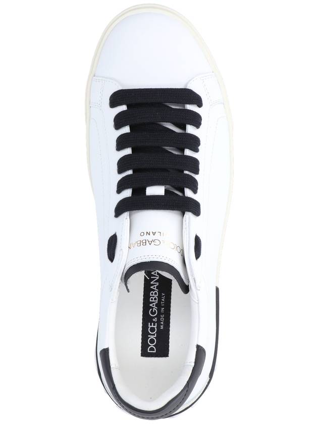 Calfskin Portofino Vintage Sneakers White Black - DOLCE&GABBANA - BALAAN 6