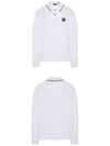 Stretch Cotton Long Sleeve Polo Shirt White - STONE ISLAND - BALAAN 5