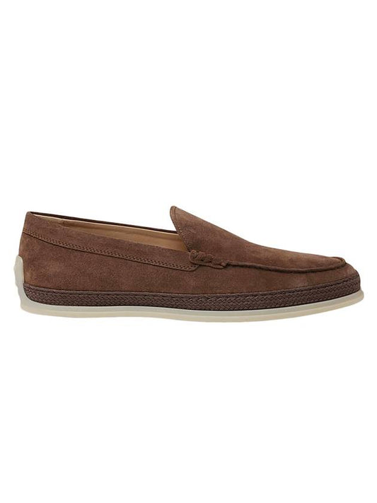 Men's Suede Slip-ons Loafers Brown - TOD'S - BALAAN 1