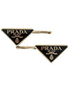 Triangle Logo Metal Hair Clip Black Gold 1IF051 2BA6 F0632 - PRADA - BALAAN 2