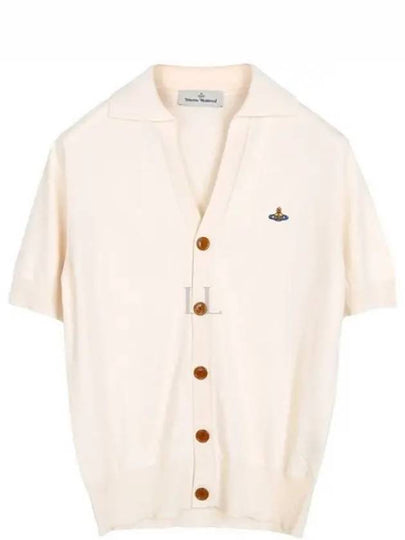 Polo Cashmere Short Sleeve Cardigan White - VIVIENNE WESTWOOD - BALAAN 2