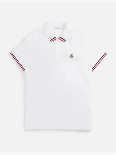 Patch logo polo t shirt optical white 8A00015 899UR 002 - MONCLER - BALAAN 1