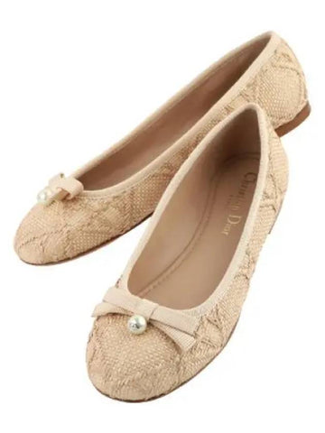 Cannage Raffia Ballet Flats Women s Shoes - DIOR - BALAAN 1