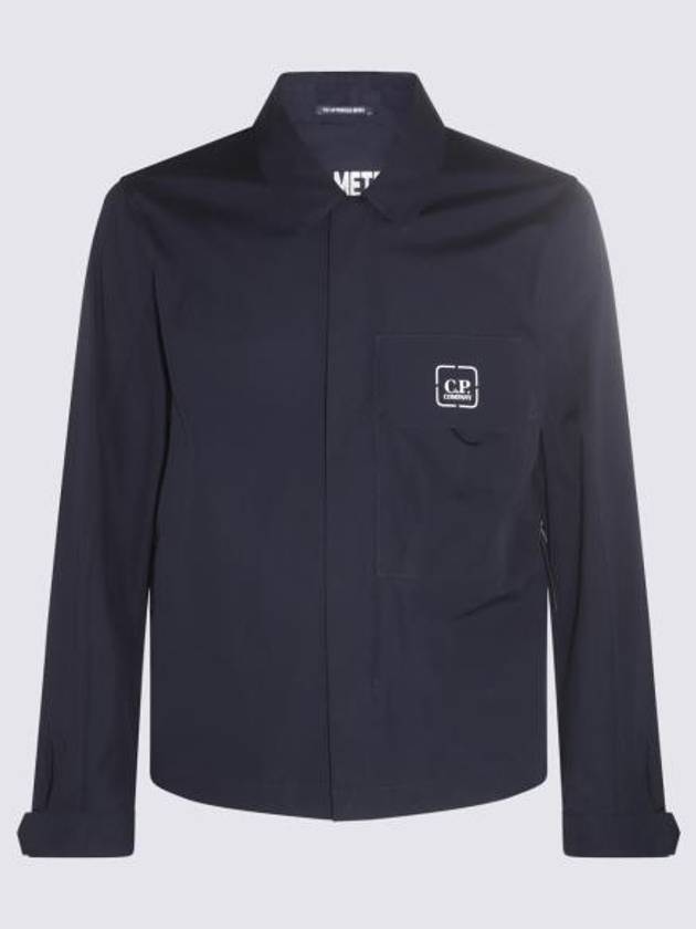 Metropolis Logo Patch Shirt Zip Up Jacket Navy - CP COMPANY - BALAAN 3