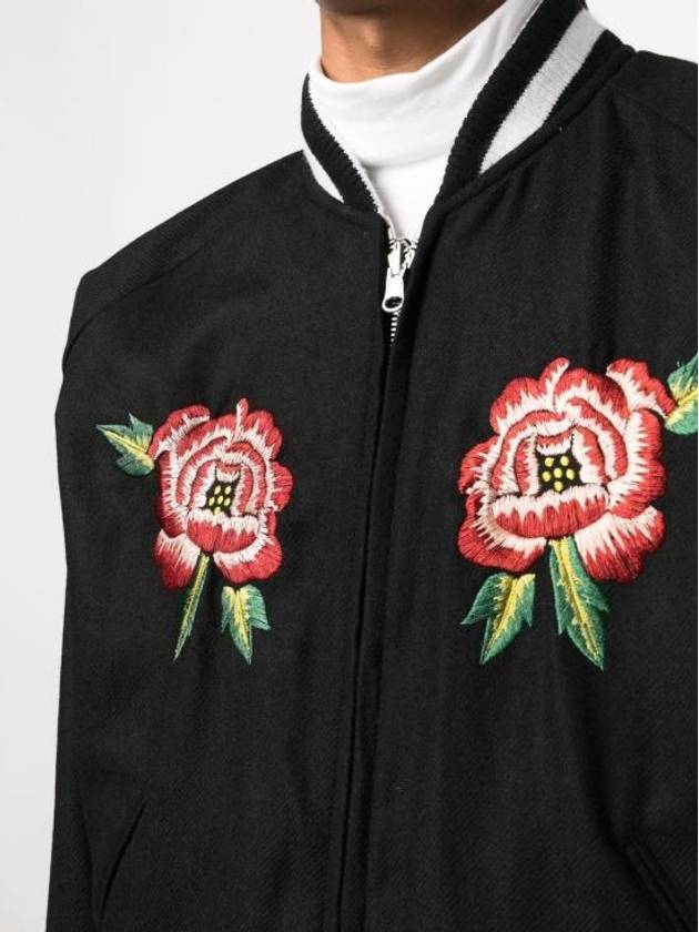 Embroidered French Reversible Bomber Jacket Black - KENZO - BALAAN 3