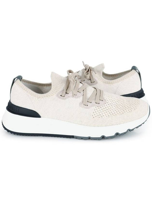 Stretch Knit Low Top Sneakers White - BRUNELLO CUCINELLI - BALAAN 2