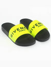 Men's Logo Paris Flat Slippers Neon Yellow - GIVENCHY - BALAAN.