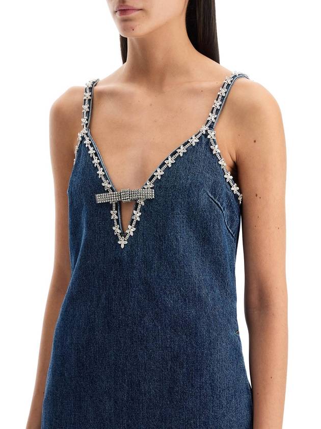 Denim strappy short dress blue - SELF PORTRAIT - BALAAN 5