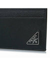 Saffiano Triangular Logo Card Wallet Black - PRADA - BALAAN 7