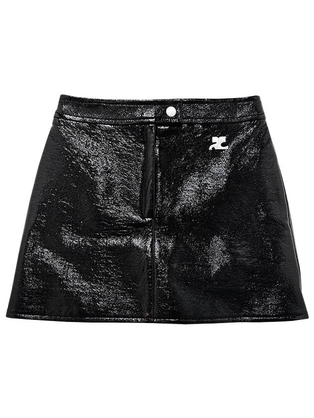 Edition Glossy Vinyl A-Line Skirt Black - COURREGES - BALAAN 2