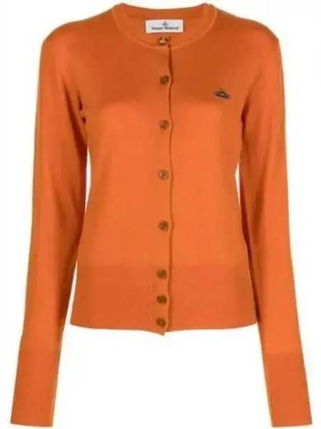 Bea Logo Wool Cardigan Orange - VIVIENNE WESTWOOD - BALAAN 2