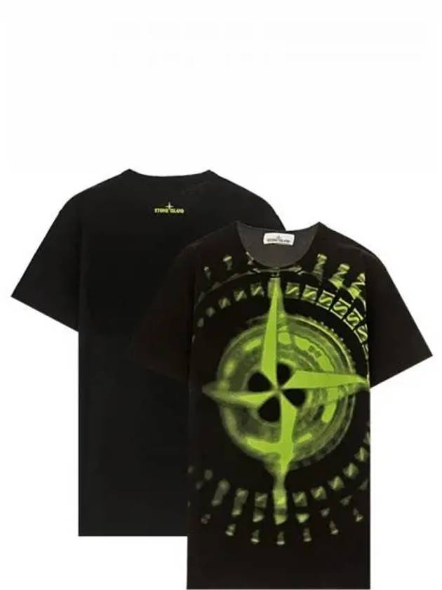 Graphic Logo Cotton Short Sleeve T-Shirt Black - STONE ISLAND - BALAAN 2