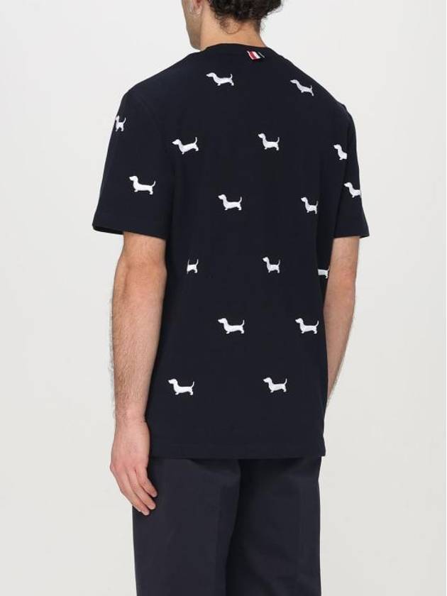 Classic Pique Hector Short Sleeve T-Shirt Navy - THOM BROWNE - BALAAN 4