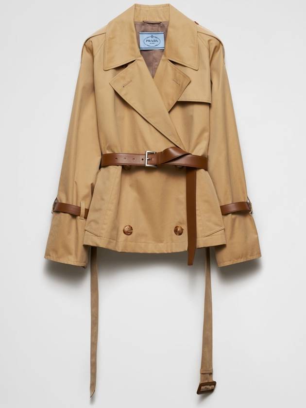 Cotton Twill Trench Jacket Honey - PRADA - BALAAN 2