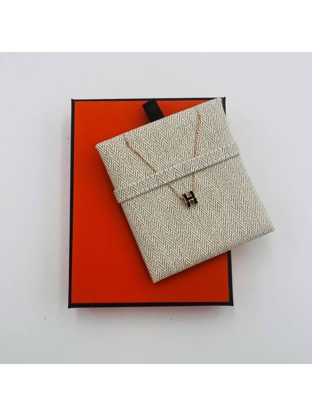 Mini Pop H Pendant Rose Gold & Noir - HERMES - BALAAN 5