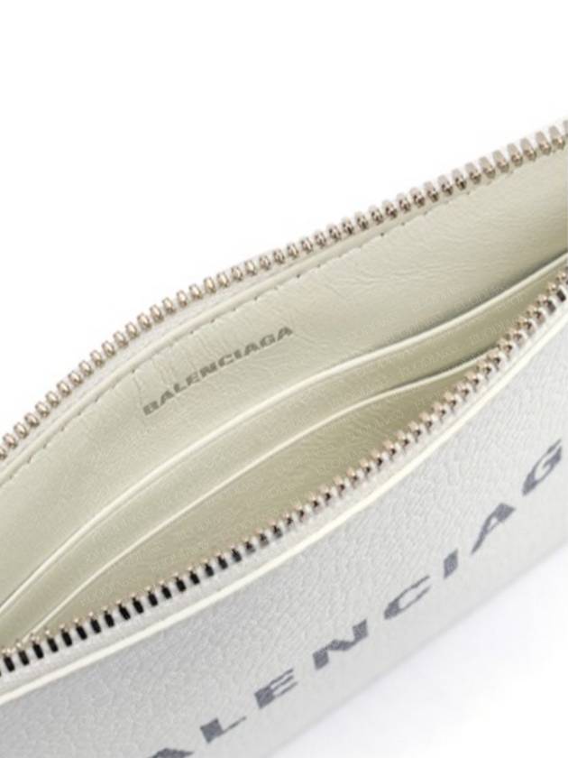 Cash Logo Strap Double Pouch Strap Card Wallet White - BALENCIAGA - BALAAN 6