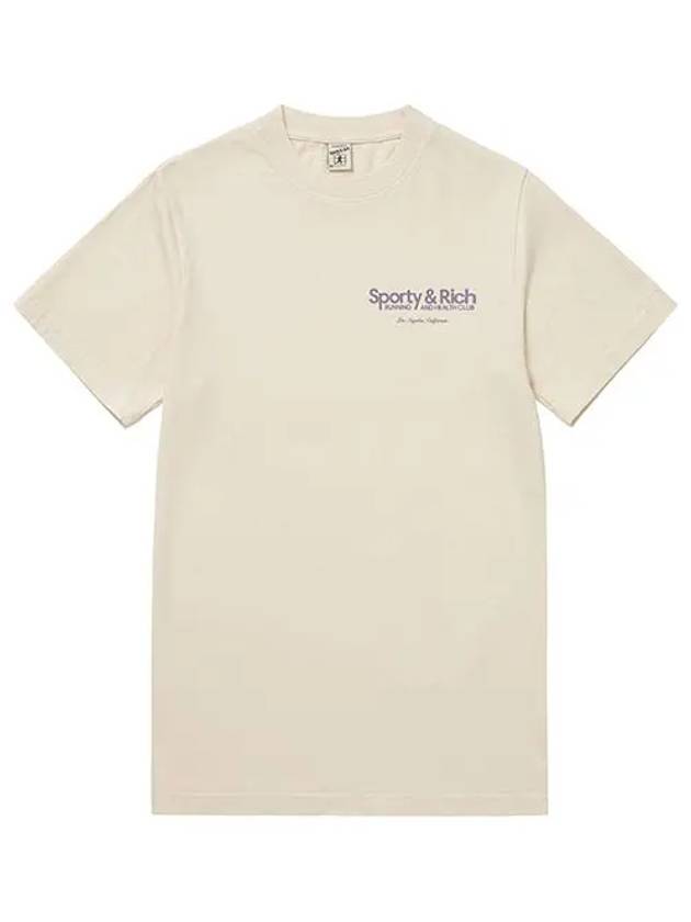 Logo Cotton Short Sleeve T-Shirt Cream - SPORTY & RICH - BALAAN 3