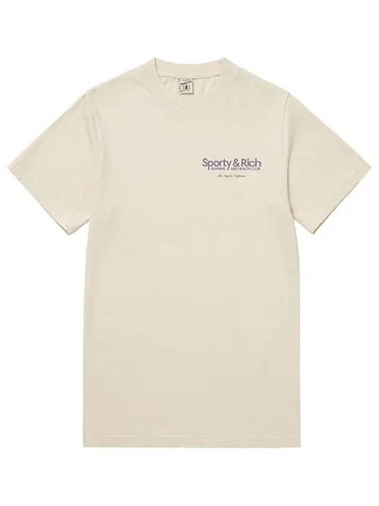 Logo Cotton Short Sleeve T-Shirt Cream - SPORTY & RICH - BALAAN 2