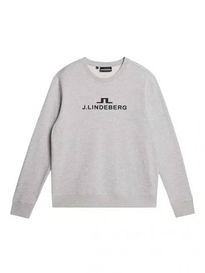 Alpha Crew Neck Sweater Light Grey Melange - J.LINDEBERG - BALAAN 2