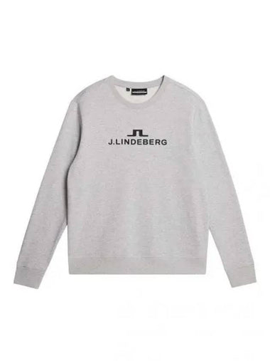 Alpha Crew Neck Sweater Light Grey Melange - J.LINDEBERG - BALAAN 1