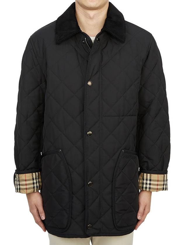 Long Sleeved Quilted Jacket Black - BURBERRY - BALAAN 3